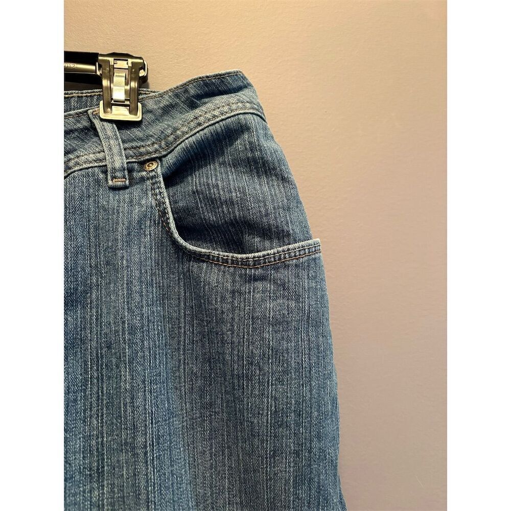 Riders by Lee Women's Size 16 Blue Pinstripe Straight Jeans - Picture 4 of 11
